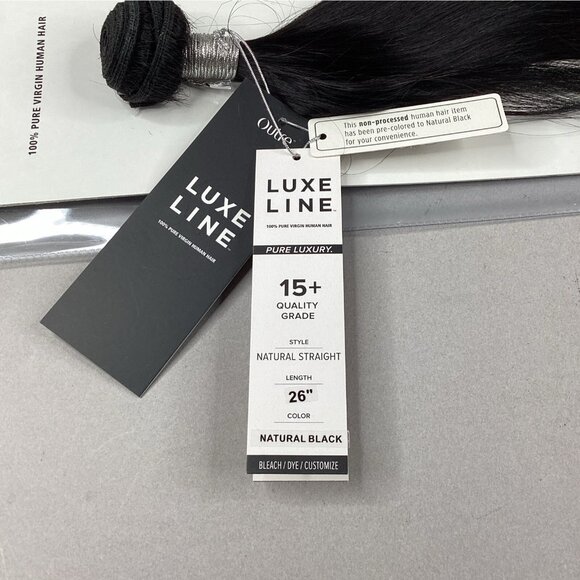 Natural Straight 26” Natural Black 100% Pure Virgin Human Hair Extensions - Picture 4 of 7